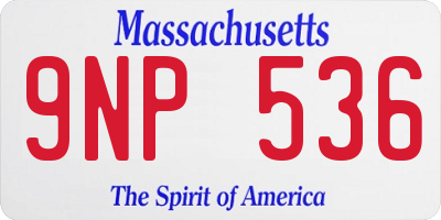 MA license plate 9NP536