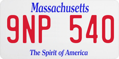 MA license plate 9NP540
