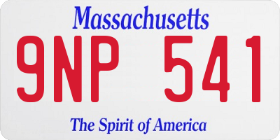 MA license plate 9NP541