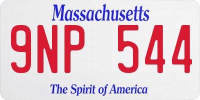 MA license plate 9NP544