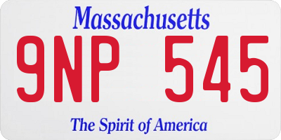 MA license plate 9NP545