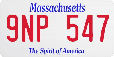 MA license plate 9NP547