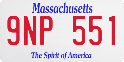 MA license plate 9NP551
