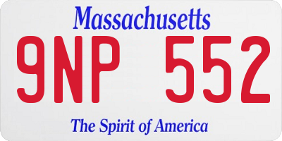 MA license plate 9NP552