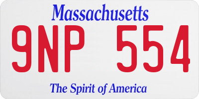 MA license plate 9NP554