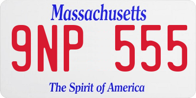 MA license plate 9NP555