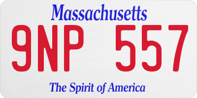 MA license plate 9NP557