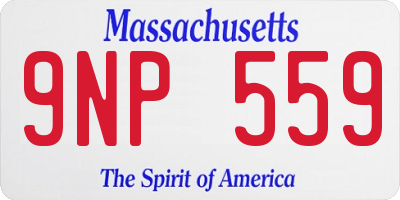 MA license plate 9NP559