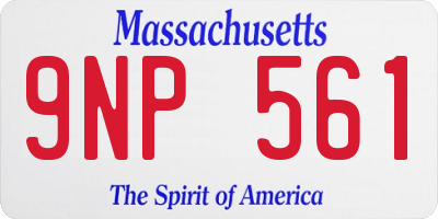 MA license plate 9NP561