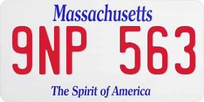 MA license plate 9NP563