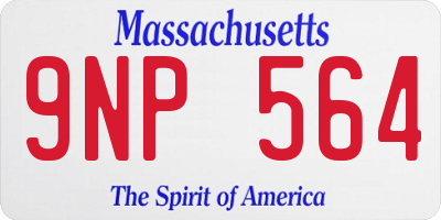 MA license plate 9NP564