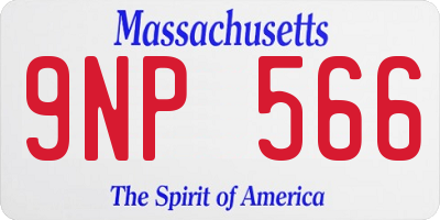 MA license plate 9NP566