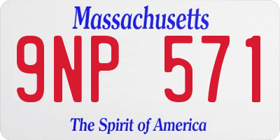 MA license plate 9NP571