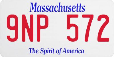 MA license plate 9NP572
