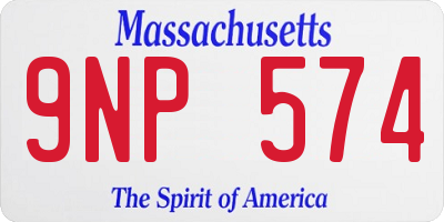 MA license plate 9NP574