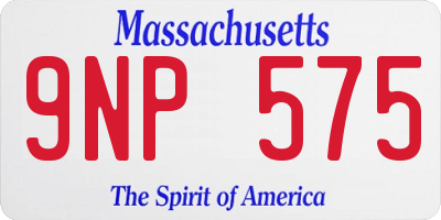 MA license plate 9NP575