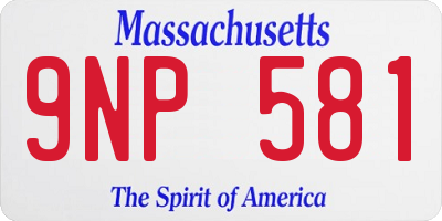 MA license plate 9NP581