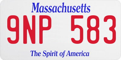 MA license plate 9NP583
