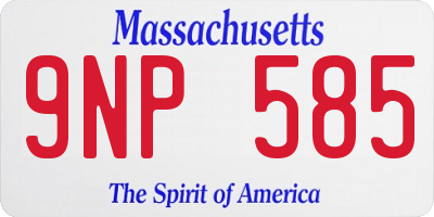 MA license plate 9NP585