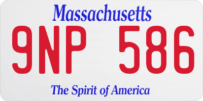 MA license plate 9NP586
