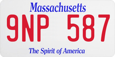 MA license plate 9NP587