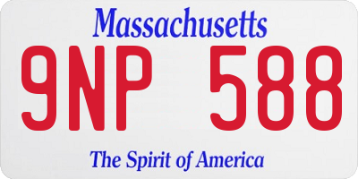 MA license plate 9NP588