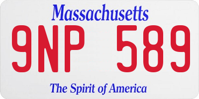 MA license plate 9NP589