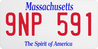 MA license plate 9NP591