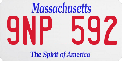 MA license plate 9NP592