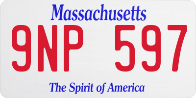 MA license plate 9NP597