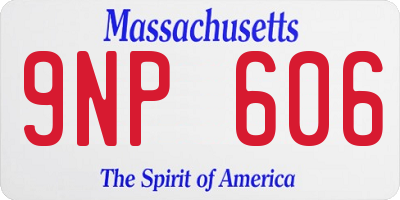 MA license plate 9NP606