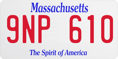 MA license plate 9NP610