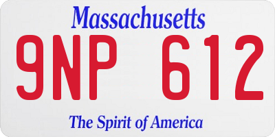 MA license plate 9NP612
