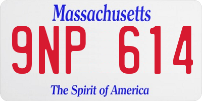 MA license plate 9NP614