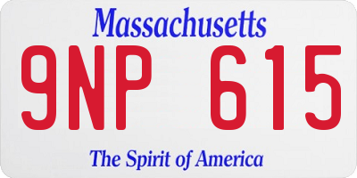 MA license plate 9NP615