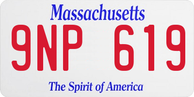 MA license plate 9NP619