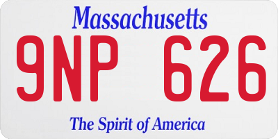 MA license plate 9NP626
