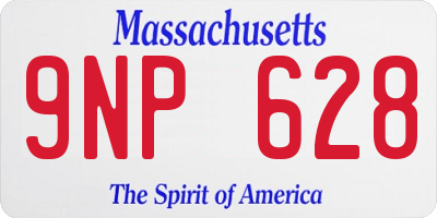 MA license plate 9NP628