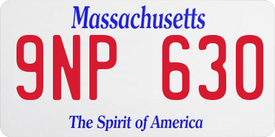 MA license plate 9NP630