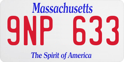 MA license plate 9NP633