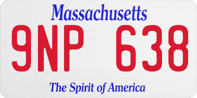 MA license plate 9NP638