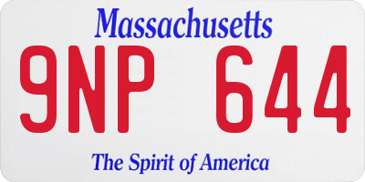 MA license plate 9NP644