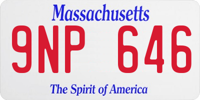 MA license plate 9NP646