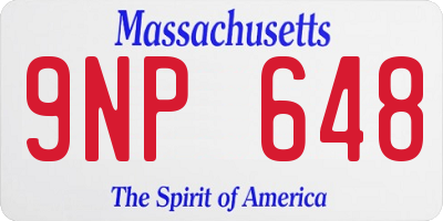 MA license plate 9NP648
