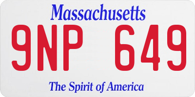 MA license plate 9NP649