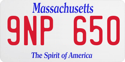 MA license plate 9NP650