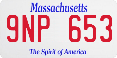MA license plate 9NP653