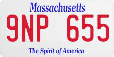 MA license plate 9NP655