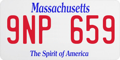MA license plate 9NP659