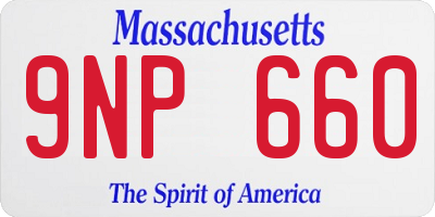 MA license plate 9NP660